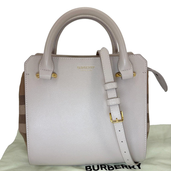 BURBERRY Banwell Mini Calfskin Leather Tote Bag Beige