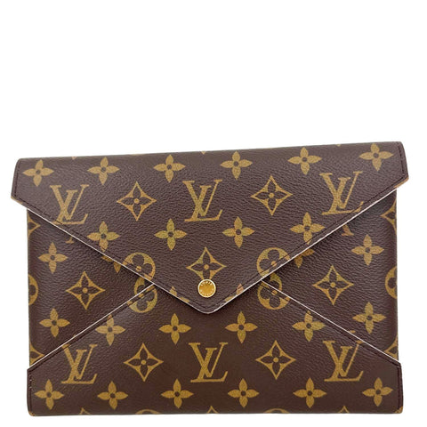 LOUIS VUITTON Kirigami Pochette Large Monogram Canvas Clutch Rose Ballerine