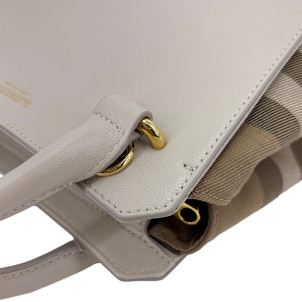 BURBERRY Banwell Mini Calfskin Leather Tote Bag Beige