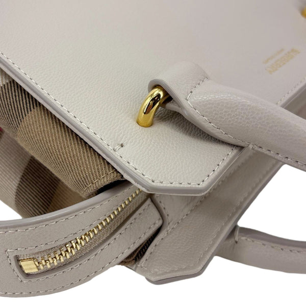 BURBERRY Banwell Mini Calfskin Leather Tote Bag Beige