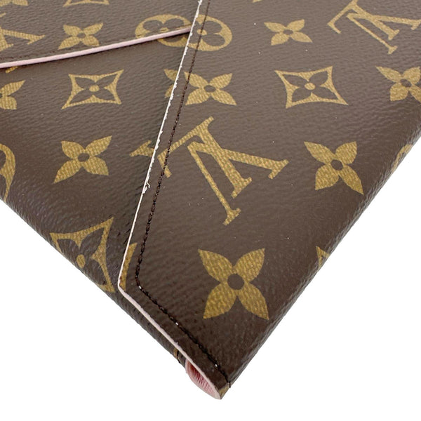 LOUIS VUITTON Kirigami Pochette Large Monogram Canvas Clutch Rose Ballerine