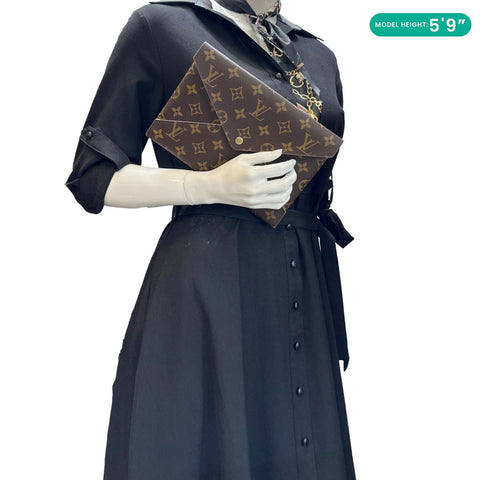 LOUIS VUITTON Kirigami Pochette Large Monogram Canvas Clutch Rose Ballerine