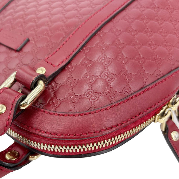 GUCCI Dome Mini Embossed Leather Crossbody Bag Red 449654