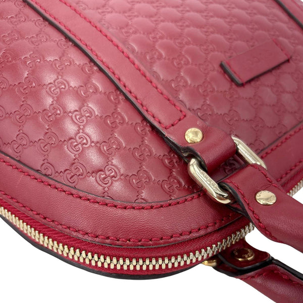 GUCCI Dome Mini Embossed Leather Crossbody Bag Red 449654