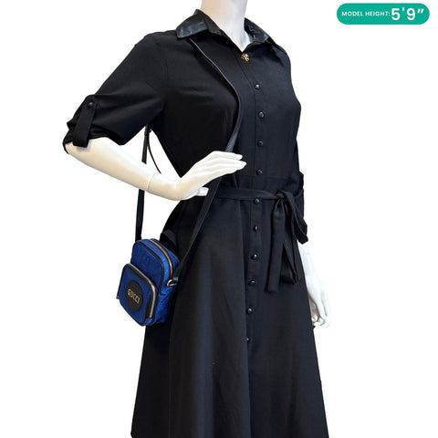 GUCCI Off The Grid Mini GG Nylon Crossbody Bag Blue 643882