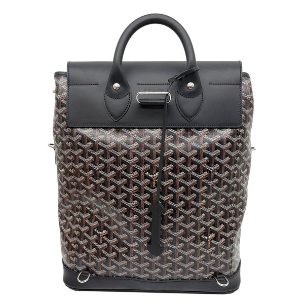 GOYARD Alpin MM Canvas Leather Backpack Bag Black
