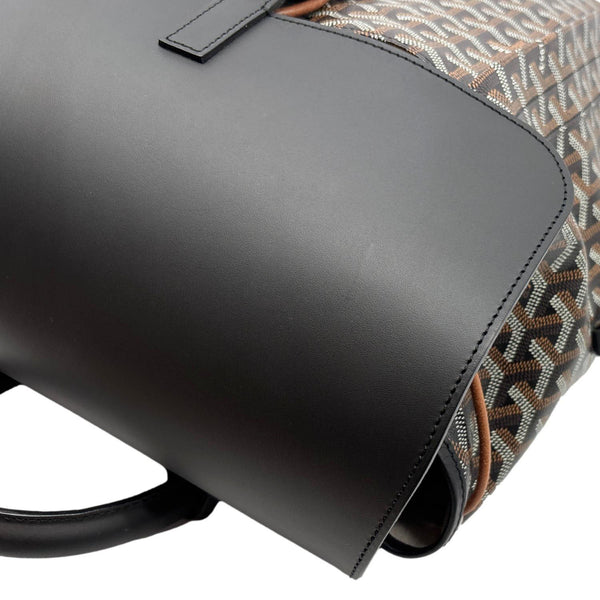 GOYARD Alpin MM Canvas Leather Backpack Bag Black