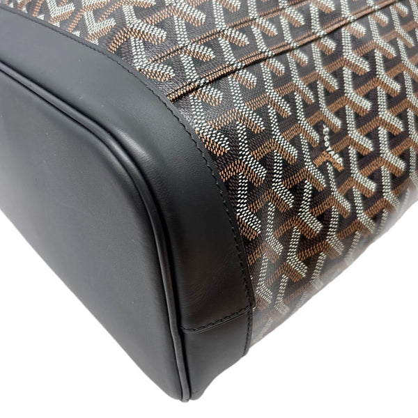 GOYARD Alpin MM Canvas Leather Backpack Bag Black