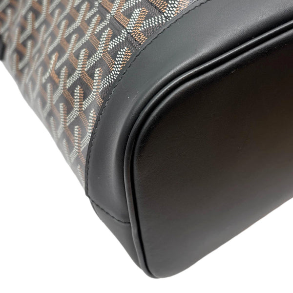 GOYARD Alpin MM Canvas Leather Backpack Bag Black