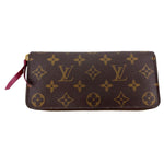 LOUIS VUITTON Clemence Monogram Canvas Zippy Wallet Brown