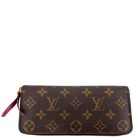 LOUIS VUITTON Clemence Monogram Canvas Zippy Wallet Brown