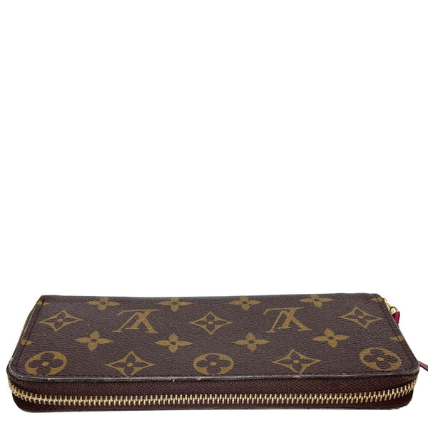 LOUIS VUITTON Clemence Monogram Canvas Zippy Wallet Brown