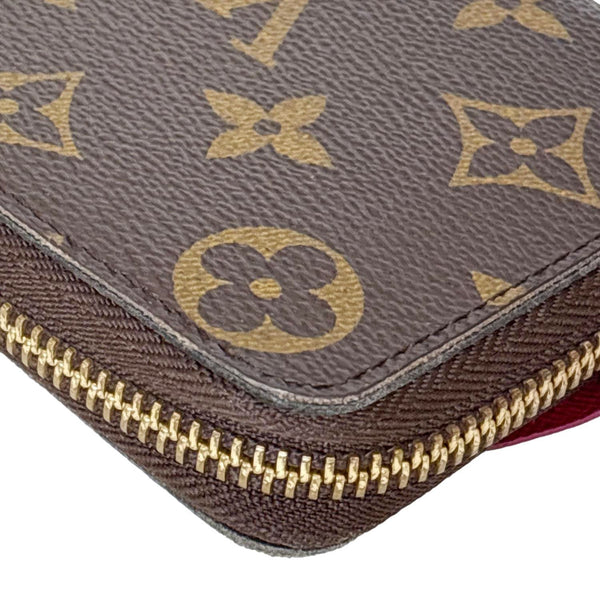 LOUIS VUITTON Clemence Monogram Canvas Zippy Wallet Brown