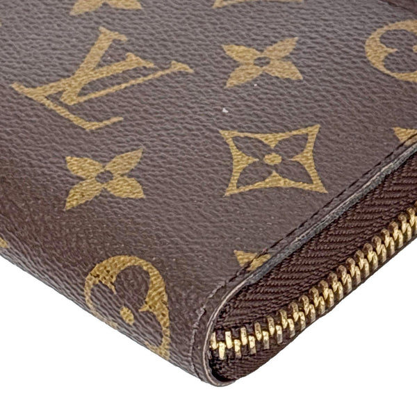 LOUIS VUITTON Clemence Monogram Canvas Zippy Wallet Brown