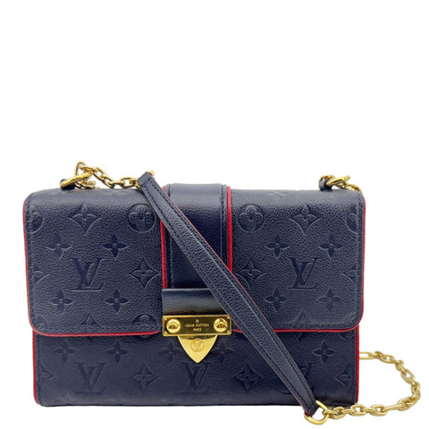 LOUIS VUITTON Saint Sulpice PM Empreinte Leather Crossbody Bag Navy Blue