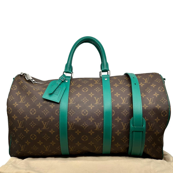 LOUIS VUITTON Keepall 50 Bandouliere Monogram Macassar Travel Bag Green