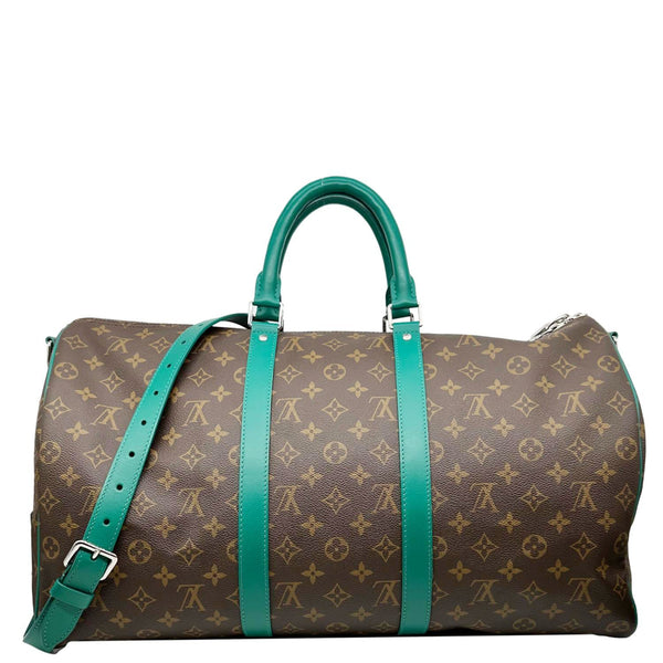 LOUIS VUITTON Keepall 50 Bandouliere Monogram Macassar Travel Bag Green