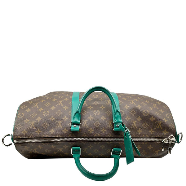 LOUIS VUITTON Keepall 50 Bandouliere Monogram Macassar Travel Bag Green