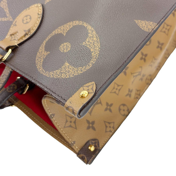 LOUIS VUITTON Onthego GM Reverse Monogram Giant Canvas Shoulder Bag Brown