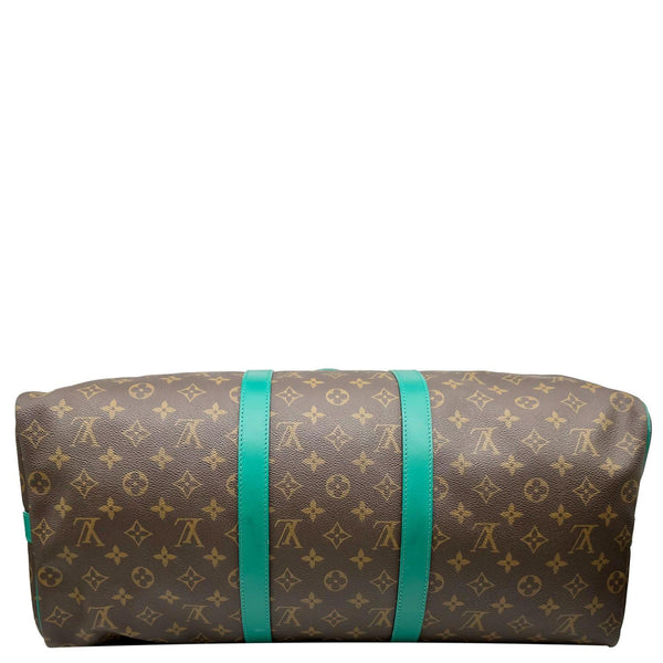 LOUIS VUITTON Keepall 50 Bandouliere Monogram Macassar Travel Bag Green