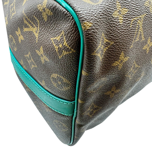LOUIS VUITTON Keepall 50 Bandouliere Monogram Macassar Travel Bag Green