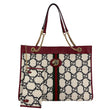 GUCCI Rajah Large GG Tweed Chain Tote Bag White 537219