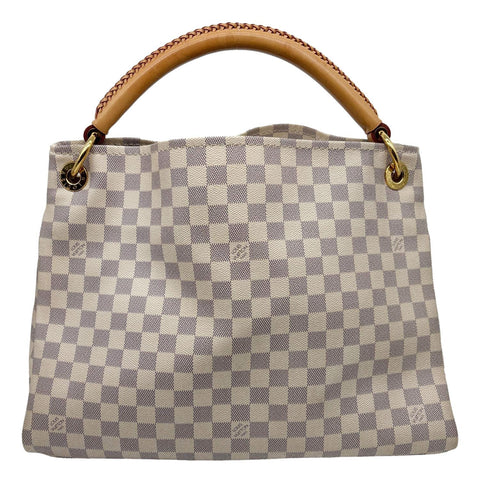 LOUIS VUITTON Artsy MM Damier Azur Hobo Bag White