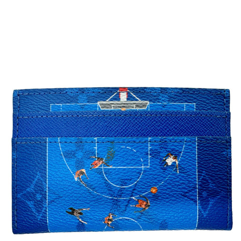 LOUIS VUITTON Basketball Monogram Canvas Double Card Holder Blue