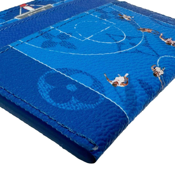 LOUIS VUITTON Basketball Monogram Canvas Double Card Holder Blue