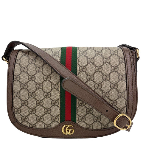 GUCCI Ophidia Small GG Supreme Canvas Crossbody Bag Beige 601044