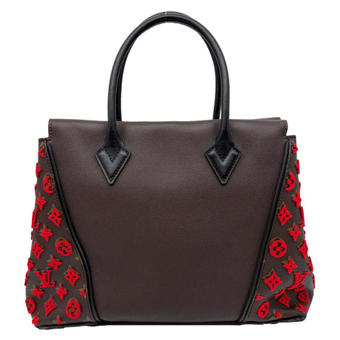 LOUIS VUITTON W PM Tuffetage Monogram Leather Satchel Bag Red