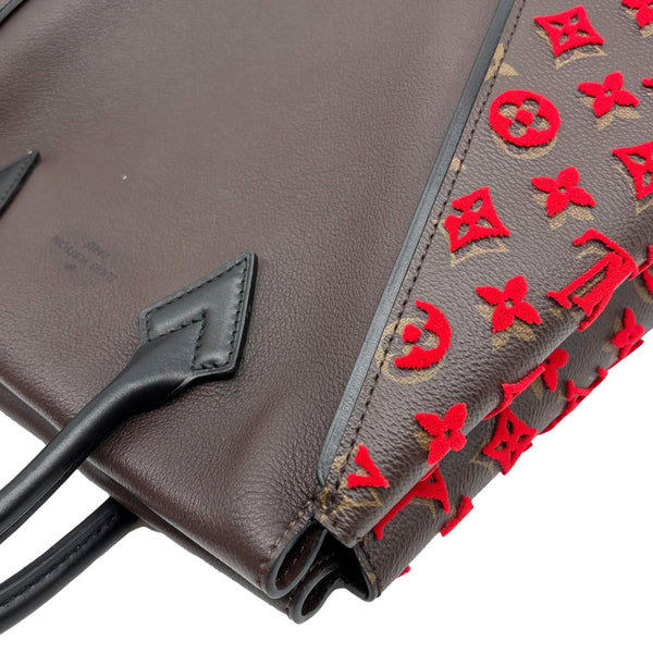 LOUIS VUITTON W PM Tuffetage Monogram Leather Satchel Bag Red