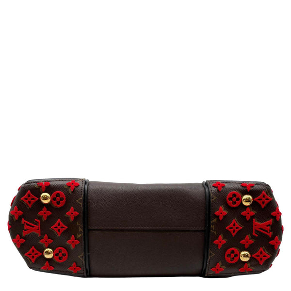 LOUIS VUITTON W PM Tuffetage Monogram Leather Satchel Bag Red