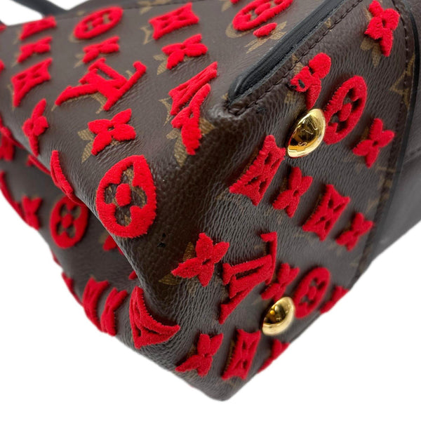 LOUIS VUITTON W PM Tuffetage Monogram Leather Satchel Bag Red