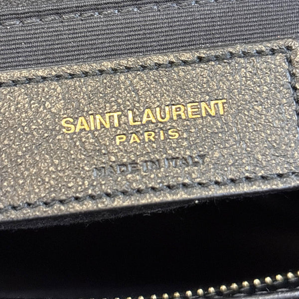YVES SAINT LAURENT Tribeca Medium Quilted Leather Shopping Tote Bag Black