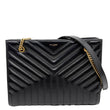 YVES SAINT LAURENT Tribeca Medium Quilted Leather Shopping Tote Bag Black