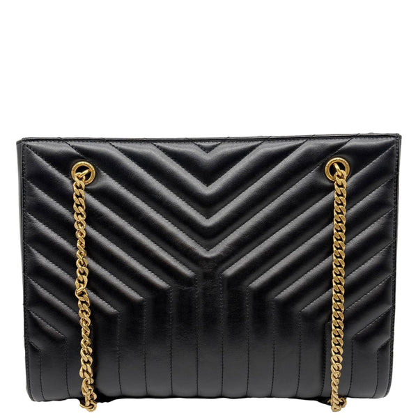 YVES SAINT LAURENT Tribeca Medium Quilted Leather Shopping Tote Bag Black