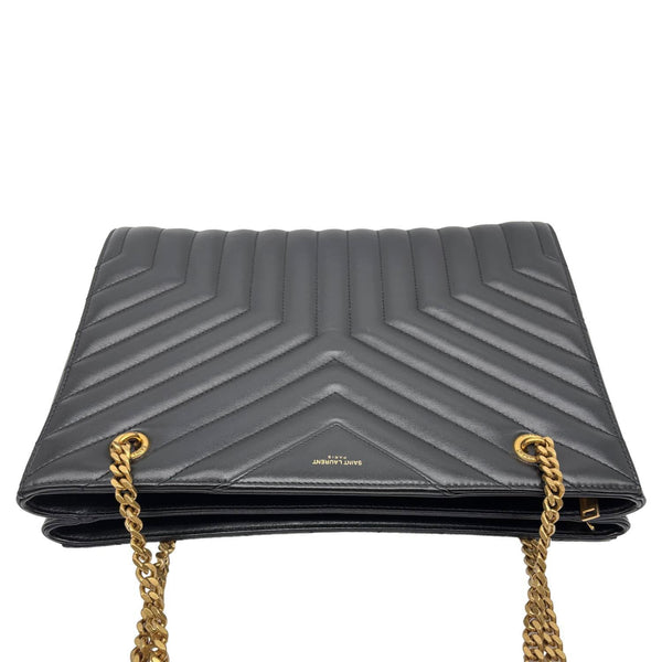 YVES SAINT LAURENT Tribeca Medium Quilted Leather Shopping Tote Bag Black