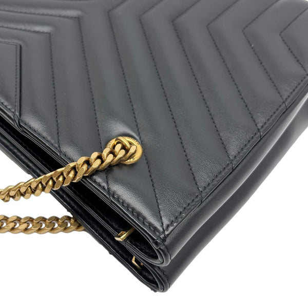 YVES SAINT LAURENT Tribeca Medium Quilted Leather Shopping Tote Bag Black