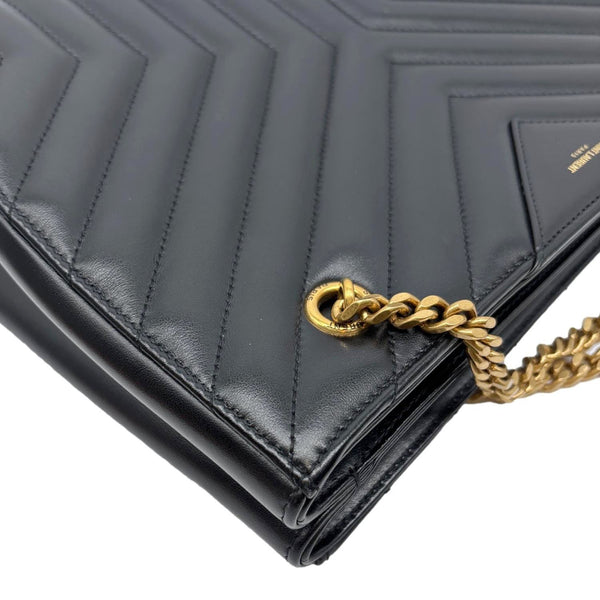 YVES SAINT LAURENT Tribeca Medium Quilted Leather Shopping Tote Bag Black