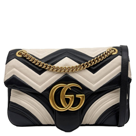 GUCCI GG Marmont Medium Matelasse Leather Shoulder Bag Black 443496