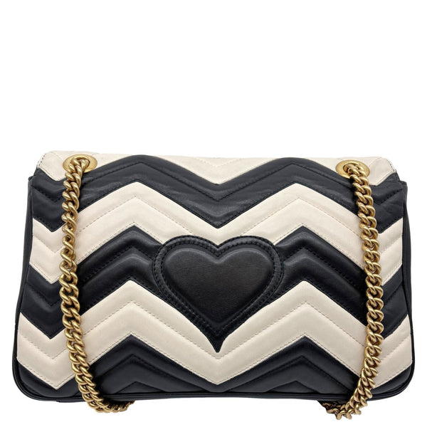 GUCCI GG Marmont Medium Matelasse Leather Shoulder Bag Black 443496