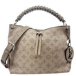 LOUIS VUITTON Beaubourg Mahina MM Leather Hobo Shoulder Bag Galet