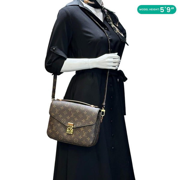 LOUIS VUITTON Metis Pochette Monogram Canvas Crossbody Bag Brown