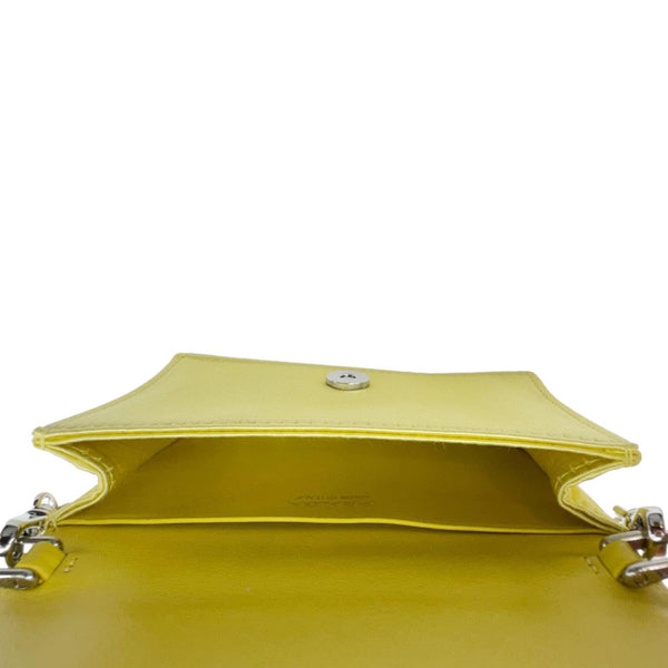 PRADA Triangle Logo Crystal Satin Chain Card Holder Shoulder Bag Gold