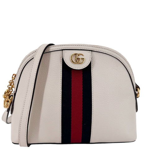 GUCCI Ophidia Dome Small Leather Shoulder Bag Off White 499621