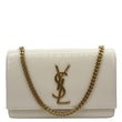 YVES SAINT LAURENT Kate Small Patent Leather Crossbody Bag Off White