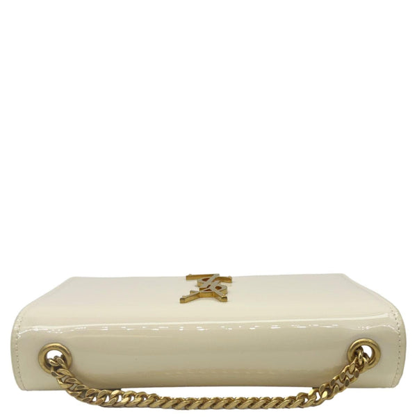 YVES SAINT LAURENT Kate Small Patent Leather Crossbody Bag Off White