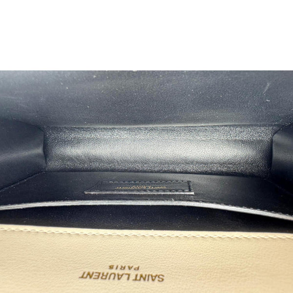 YVES SAINT LAURENT Kate Small Patent Leather Crossbody Bag Off White