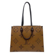 LOUIS VUITTON Onthego GM Giant Monogram Reverse Canvas Tote Shoulder Bag Brown